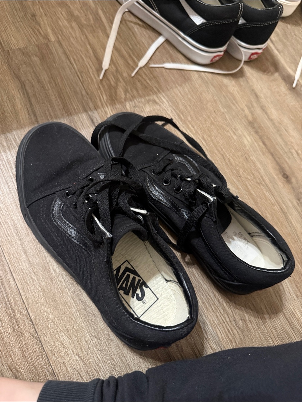 Vans Black & White Low Top Canvas Sneakers